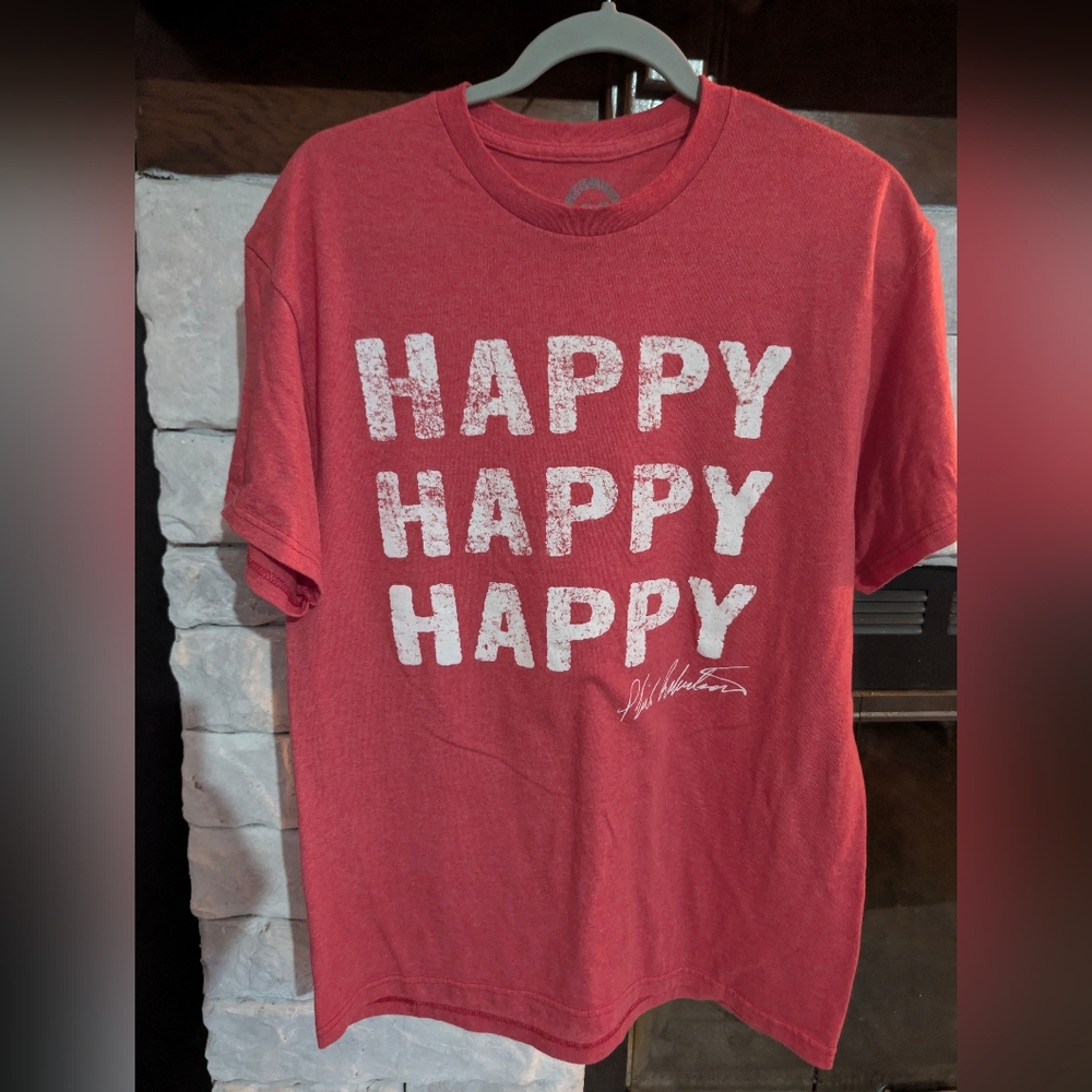 Men's Vtg Duck Commander Happy Graphic Red T-Shirt By Phil Robertson